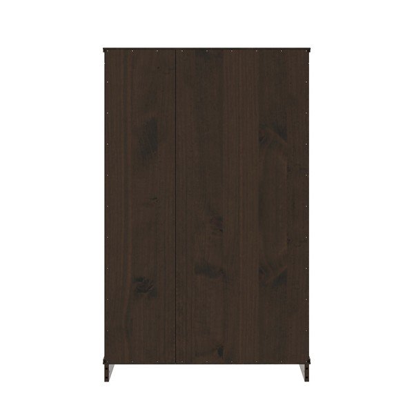 Libreria marrone scuro in pino massiccio 74x118x35 cm Anita – Støraa-image-3