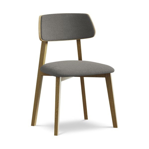 Sedia da pranzo grigia in legno massiccio Niu – Makamii