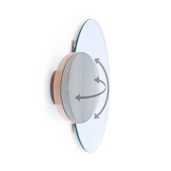 Specchio da parete con telaio in legno massiccio con ingrandimento (5x) 55x45 cm Eclipse – Wireworks-image-2