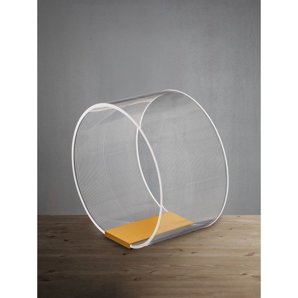 Lampada da tavolo LED dorata in alluminio con paralume in vetro acrilico con intensità regolabile (altezza totale 28 cm) Valentin – Nova Luce-image-3