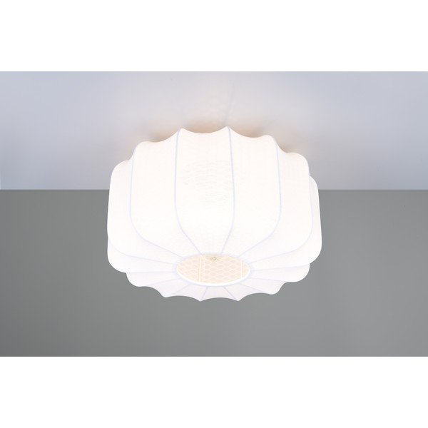 Plafoniera bianca in metallo con paralume in tessuto ø 40 cm Madleine – Reality-image-2