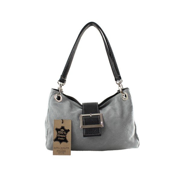 Borsa da cowboy in pelle grigia - Chicca Borse-image-2