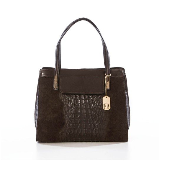 Kožená kabelka Croco Dark Brown