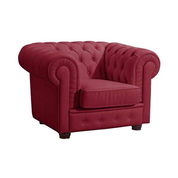 Poltrona in pelle rossa Bridgeport - Max Winzer