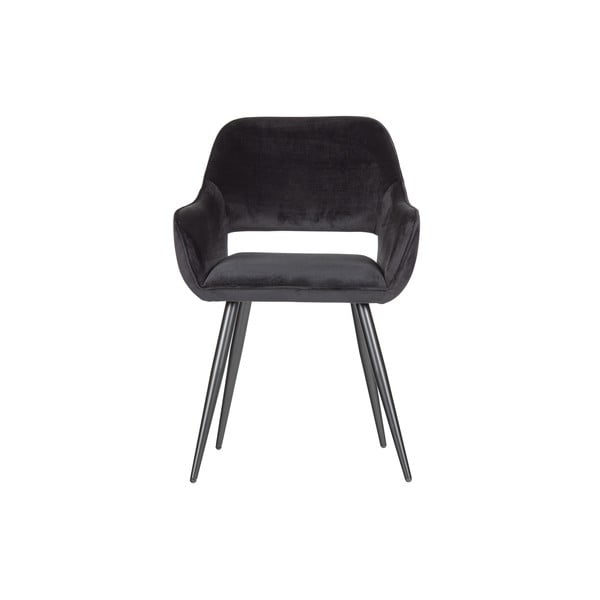 Set di sedie da pranzo nera in imbottito con braccioli 2 pz Jelle – WOOOD-image-2