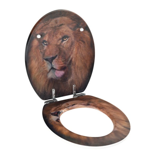Sedile per wc con immagine 3D e chiusura facilitata , 44,5 x 38 cm Lion - Wenko-image-3
