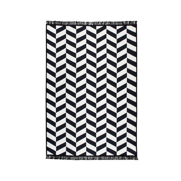 Tappeto bifacciale in bianco e nero Morpheus, 140 x 215 cm - Cihan Bilisim Tekstil-image-3