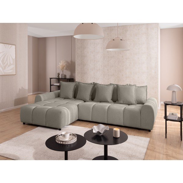 Divano angolare grigio tortora (con penisola a sinistra/con chaise lounge) Albane  – Ropez-image-1