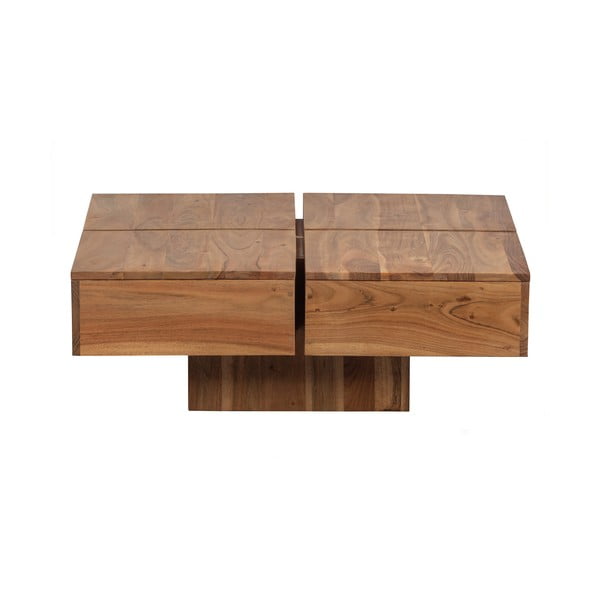 Tavolino con piano in acacia naturale 80x80 cm Lyra - WOOOD