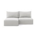 Divano angolare grigio chiaro allungabile/con contenitore (con penisola a sinistra/con chaise lounge) con rivestimento in velluto Kalena – Makamii