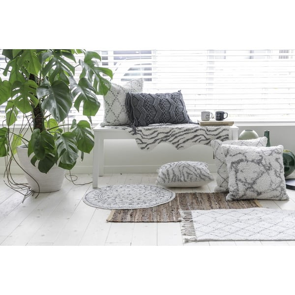 Cuscino decorativo in cotone bianco e grigio Zebra, 45 x 45 cm - Tiseco Home Studio-image-1