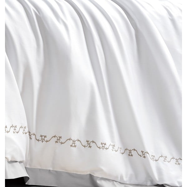 Set copripiumino e federa bianco in raso di cotone per letto matrimoniale ed esteso con lenzuolo incluso/6 pezzi 240x220 cm Diana – Mila Home Luxury-image-4