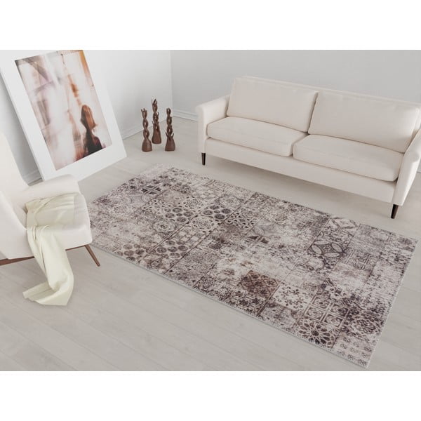 Tappeto lavabile beige 80x50 cm - Vitaus-image-1