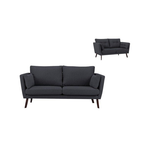 Divano a 3 posti grigio scuro Elena - Mazzini Sofas-image-1