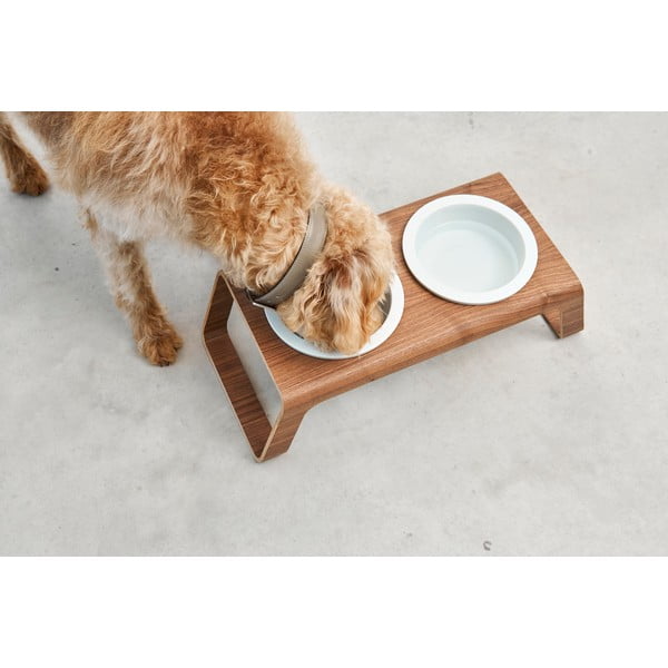 Set di ciotole con base rialzata per cani Desco Ash Black Stained M - MiaCara-image-3