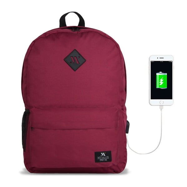 Borsa Smart My Valice SPECTA bordeaux scuro con porta USB - Myvalice-image-1