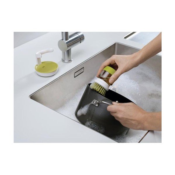 Spazzola di palma verde con dispenser e supporto - Joseph Joseph-image-2