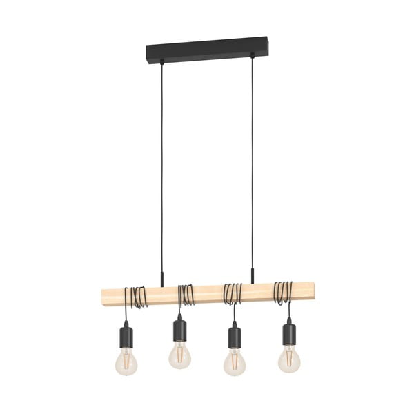 Lampadario nero/di colore naturale TOWNSHEND – EGLO