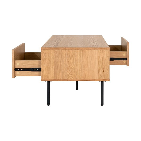 Tavolino color naturale con piano effetto rovere 50x100 cm Kyoto - House Nordic-image-4