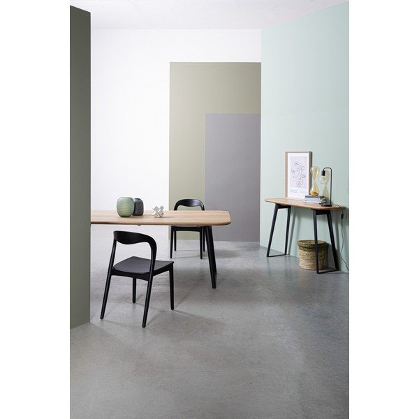 Tavolo consolle nero/colore naturale chiaro con piano in legno di mango 40x130 cm Nashik – Bizzotto-image-1