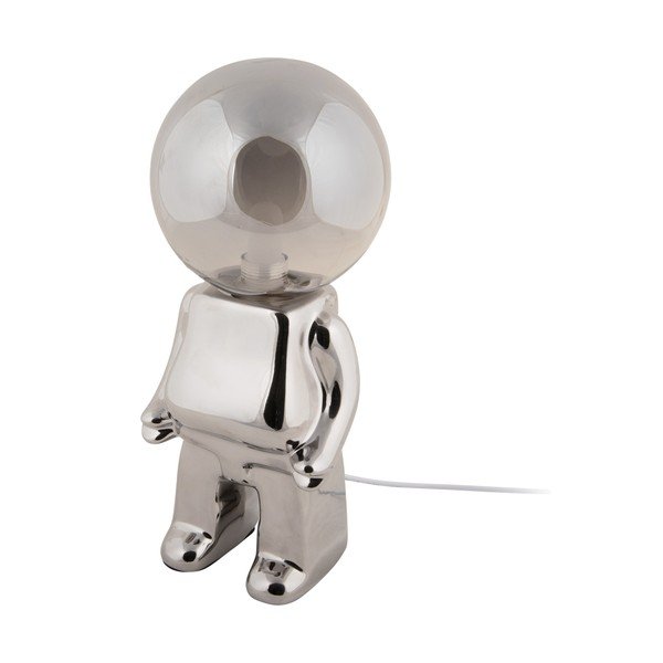 Lampada da tavolo dimmerabile a LED in argento con paralume in vetro (altezza 27 cm) Ross - Leitmotiv