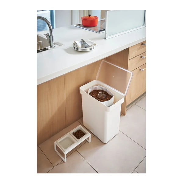 Set di ciotole e contenitore per cibo per animali domestici bianco Tower - YAMAZAKI-image-1
