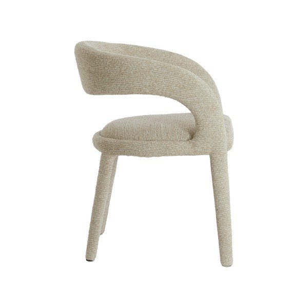 Sedia da pranzo beige imbottito con braccioli Kyran – Light & Living-image-3
