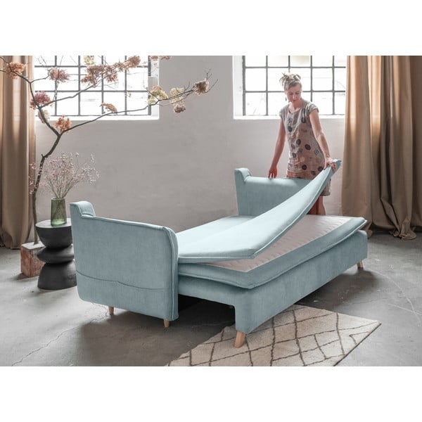 Divano in velluto azzurro 225 cm Charming Charlie - Miuform-image-4