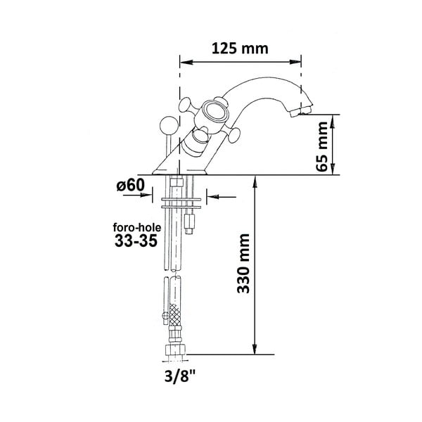 Rubinetto per lavandino color bronzo verticale Antea – Sapho-image-3