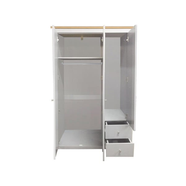 Armadio in rovere decorato in colore grigio-naturale 112x180 cm Emerald - Støraa-image-1