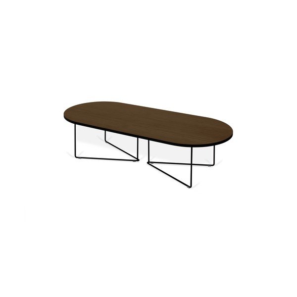 Tavolino con piano in legno di noce 136x60 cm Oval - TemaHome-image-2