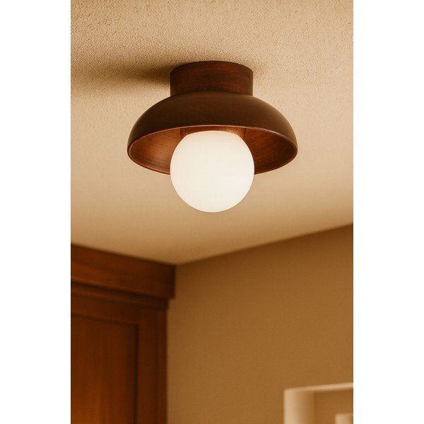 Plafoniera marrone con paralume in vetro ø 24 cm Elsa – Opviq lights-image-2