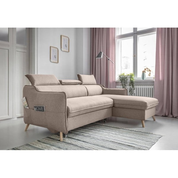 Divano letto angolare beige (angolo destro) Sweet Harmony - Miuform-image-4