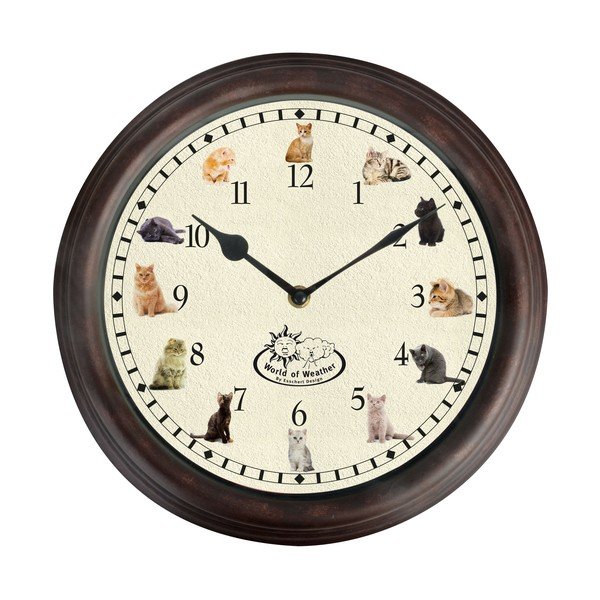 Nástěnné kočičí hodiny Esschert Design, ⌀ 30 cm