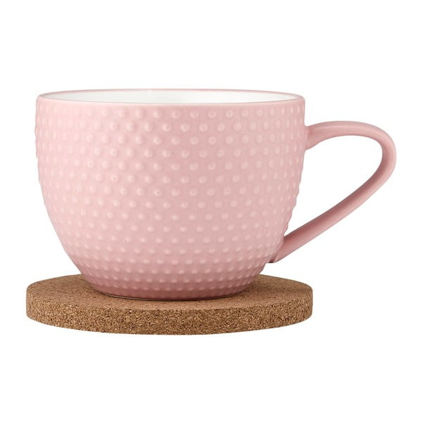 Tazza in porcellana rosa con piattino 350 ml Abode - Ladelle