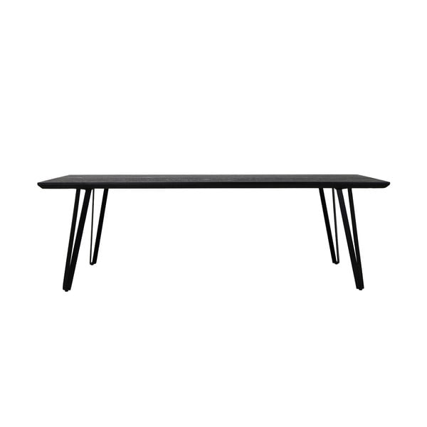 Tavolo da pranzo nero con piano in rovere 100x240 cm Mylau - Light & Living