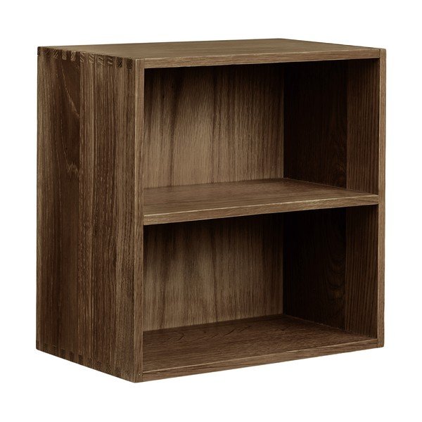 Mensola marrone scuro in rovere massiccio con ripiani multipli 30 cm Townsville – House Nordic