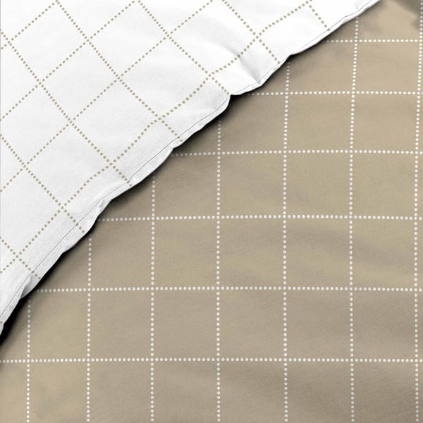 Set copripiumino e federa bianco/beige in cotone per letto singolo 140x200 cm Cadria – douceur d'intérieur-image-3