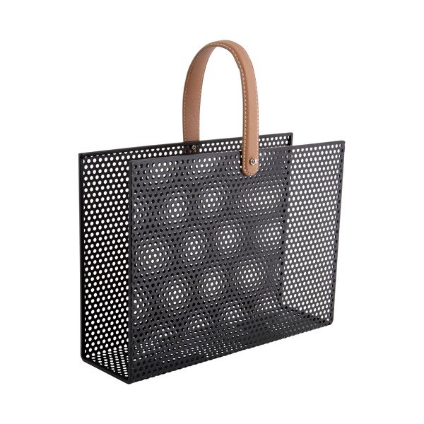Porta riviste in metallo nero Perky Perky Mesh - PT LIVING-image-1