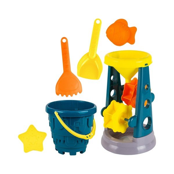 Set da gioco da spiaggia con secchiello paletta e rastrello - Juinsa-image-1