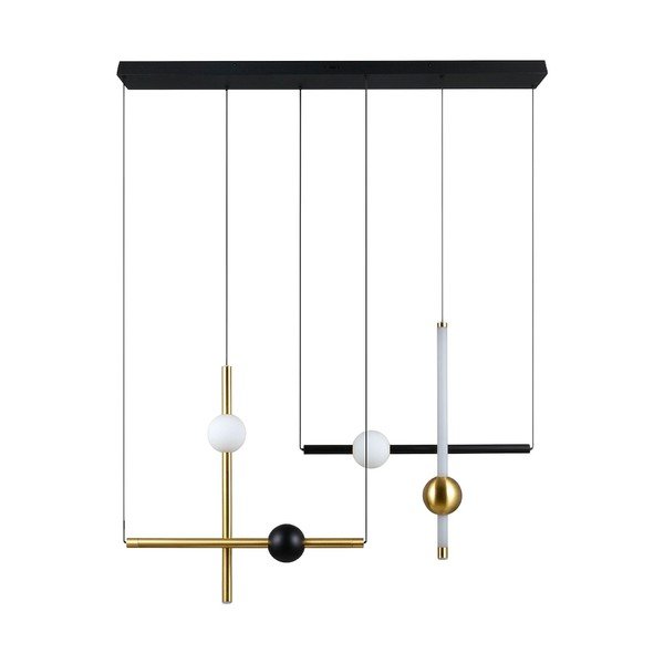 Lampadario LED nero/dorato con intensità regolabile Melita – Trio