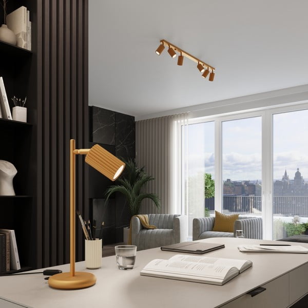 Lampada da tavolo dorata (altezza totale 43 cm) Gleam – Sollux-image-1