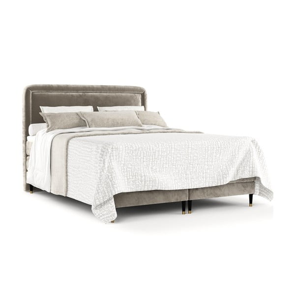 Letto boxspring marrone chiaro 180x200 cm Dove - Maison de Rêve-image-2