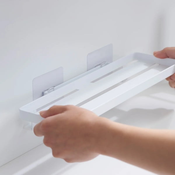 Mensola da bagno senza foratura bianco opaco in acciaio Film Hook – YAMAZAKI-image-2