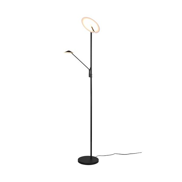 Lampada da terra LED nera opaca con intensità regolabile (altezza totale 180 cm) Brantford – Trio-image-2