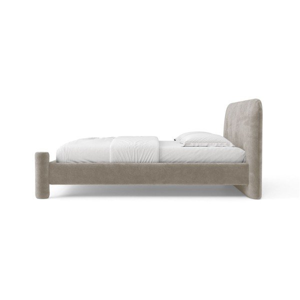 Letto matrimoniale imbottito beige con rete inclusa 160x200 cm Vera – Micadoni -image-3