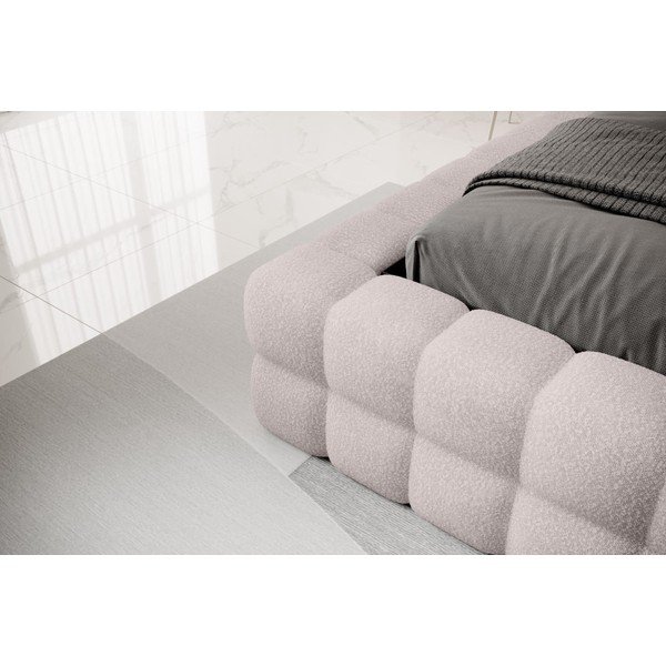 Letto matrimoniale imbottito rosa chiaro con contenitore e rete inclusi 180x200 cm Dizzle – ELTAP-image-4