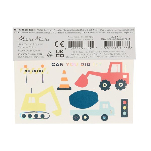 Tatuaggi per bambini Construction - Meri Meri-image-1