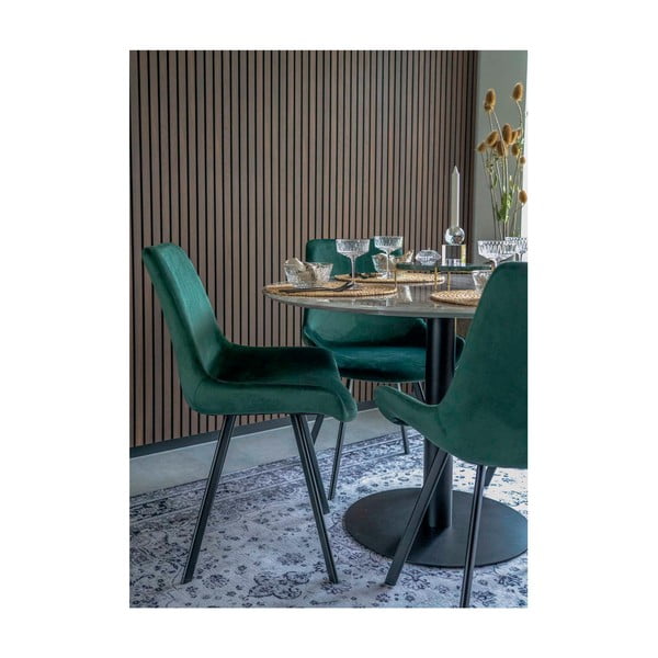 Tavolo da pranzo rotondo con piano in marmo ø 110 cm Bolzano - House Nordic-image-2