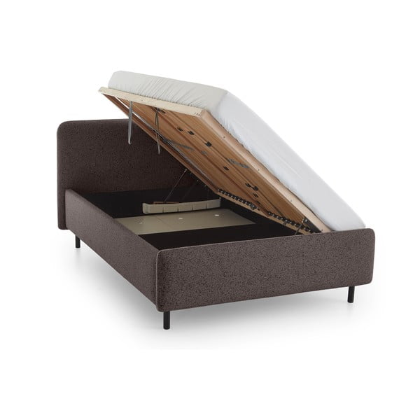 Letto matrimoniale imbottito color antracite con contenitore con rete inclusa 180x200 cm Primo – Meise Möbel-image-3